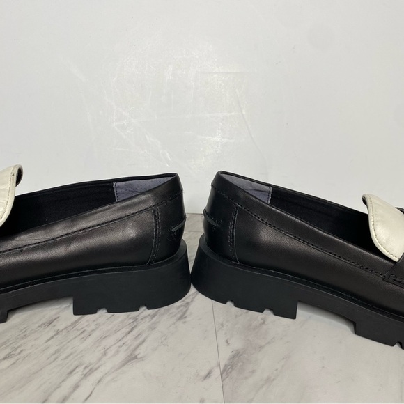 Dolce Vita Elias Black White Leather Square Toe Loafer 6 1/2 - Picture 8 of 16